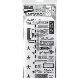 Tim Holtz Mixed Media Stamps and Stencil Set Correspondence