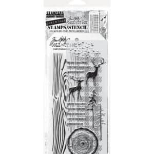 Tim Holtz Mixed Media Stamps and Stencil Set Great Outdoors