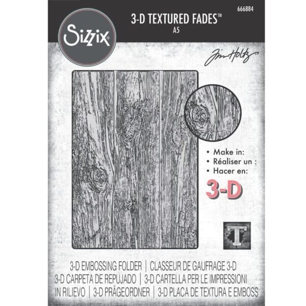 Sizzix 3D Texture Fades by Tim Holtz A5 Lumber Large