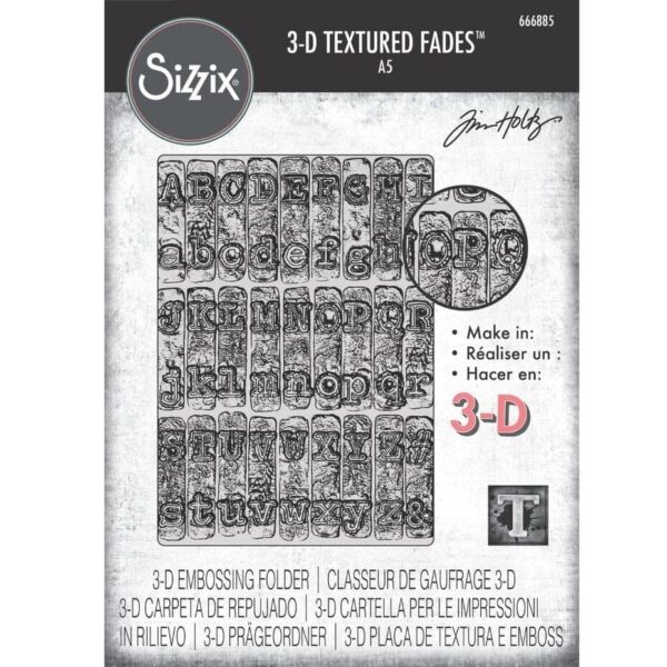 Sizzix 3D Texture Fades by Tim Holtz A5 Typewriter Large