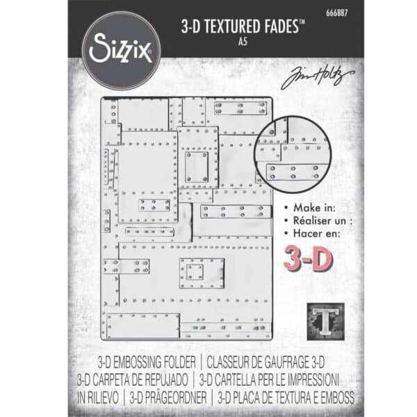 Sizzix 3D Texture Fades by Tim Holtz A5 Foundry Large
