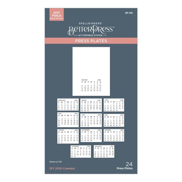 Spellbinders Wonderland BetterPress Plate DIY 2026 Calendar