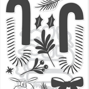 Hero Arts Candy Cane Season Stamp & Cut Candy Cane Swag