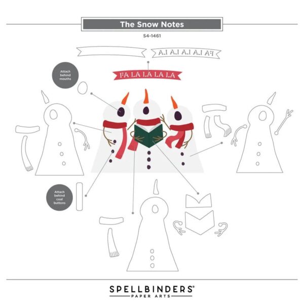 Spellbinders Wonderland Etched Dies Snow Notes - Bild 3