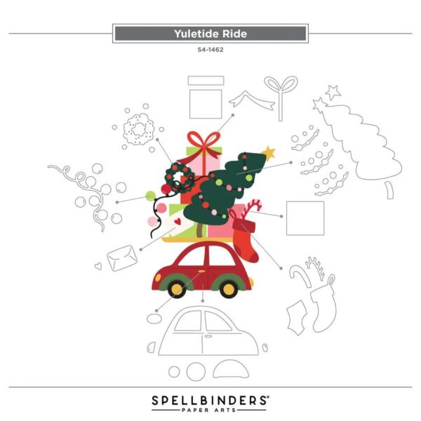 Spellbinders Wonderland Etched Dies Yuletide Ride - Bild 3