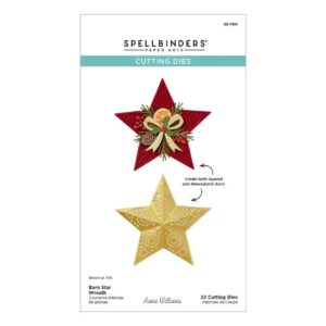 Spellbinders Country Christmas Etched Dies Barn Star Wreath