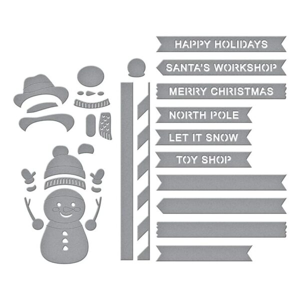 Spellbinders North Pole Friends Etched Dies North Pole Sentiments - Bild 2