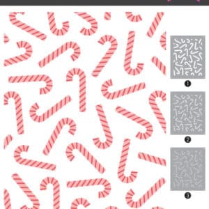 Hero Arts Candy Cane Season Color Layering Stencil Candy Cane Toss Up