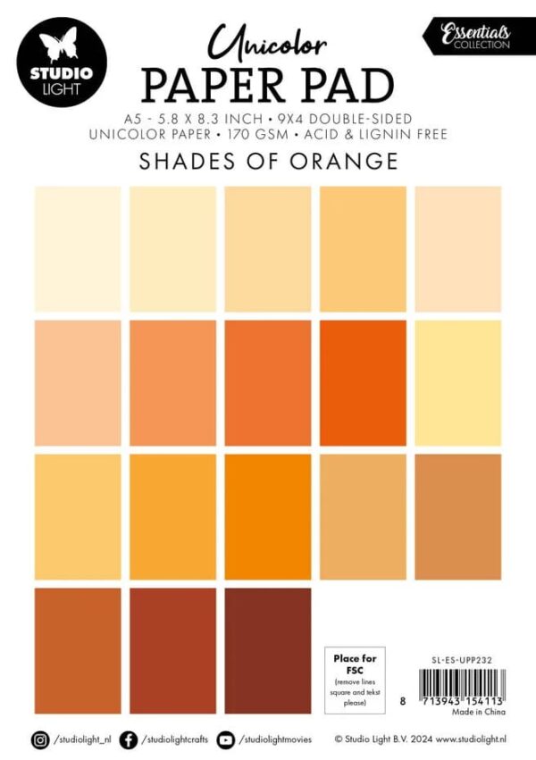 Studio Light Essentials Paper Pad A5 Unicolor Shades Of Orange - Bild 2