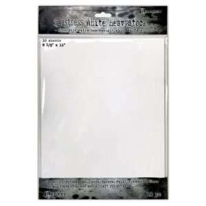 Tim Holtz Distress Heavystock 8.5x11 Inch White (10pcs)