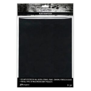 Tim Holtz Distress Heavystock 8.5x11 Inch Black (5pcs)
