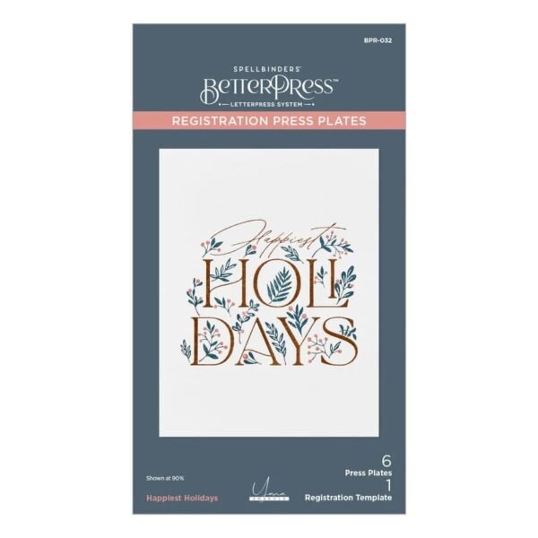 Spellbinders City Holiday BetterPress Plate & Die Set Happiest Holidays Registration