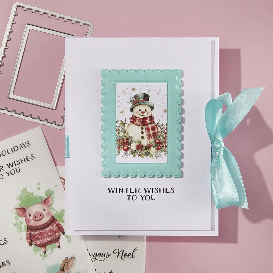 Spellbinders Holiday Magic 3D Emboss & Cut Folder Postage Stamps - Bild 3