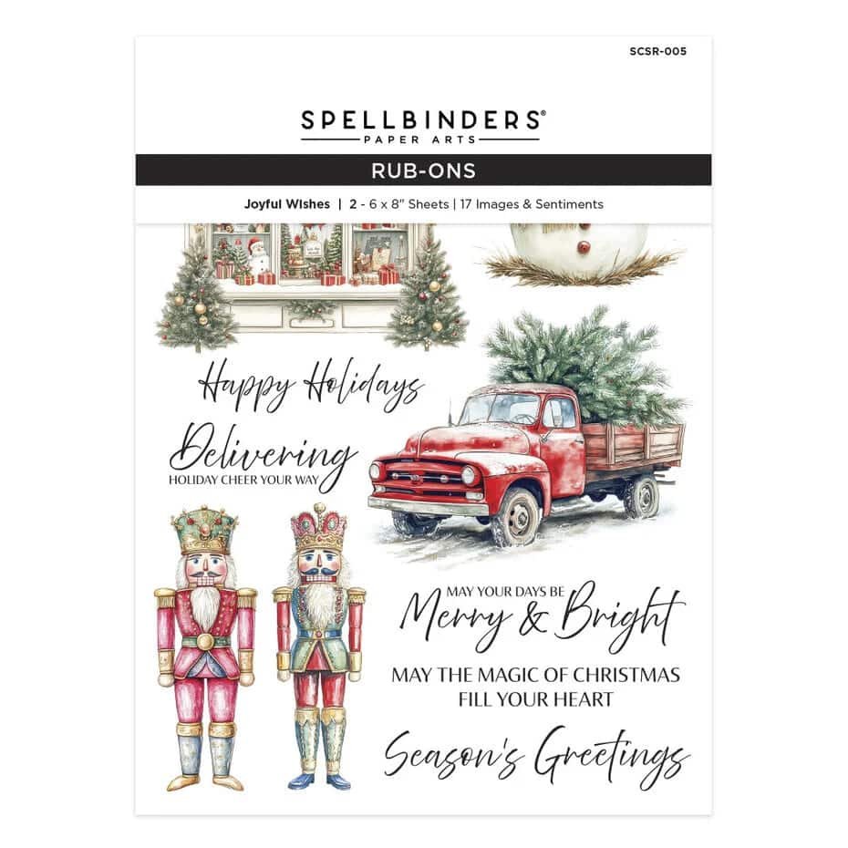 Spellbinders Simply Made Rub-On Sheets Joyful Wishes