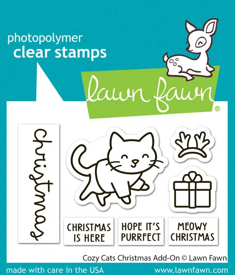 Lawn Fawn Clear Stamps Cozy Cats Christmas Add-On