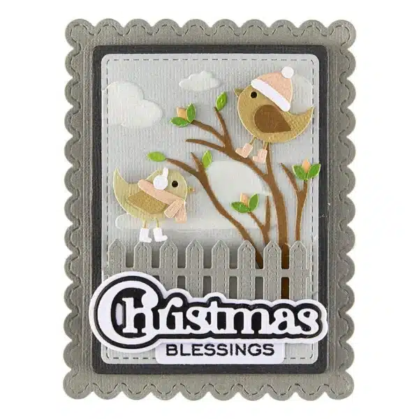 Spellbinders All About Christmas Etched Dies Bow & Bell Scallop Frame - Bild 3
