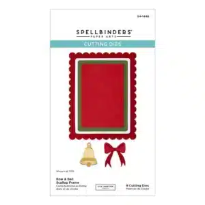 Spellbinders All About Christmas Etched Dies Bow & Bell Scallop Frame