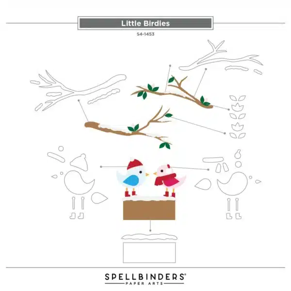 Spellbinders All About Christmas Etched Dies Little Birdies - Bild 3