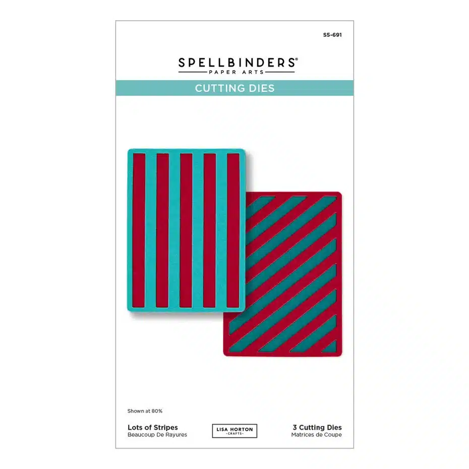 Spellbinders All About Christmas Etched Dies Lots of Stripes