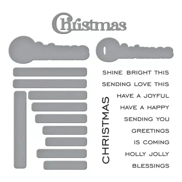 Spellbinders All About Christmas Clear Stamp & Die Set Christmas Sentiments - Bild 2
