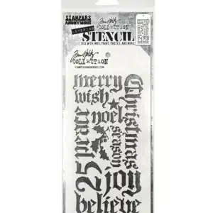 Stampers Anonymous Tim Holtz Layering Stencil Holiday Script